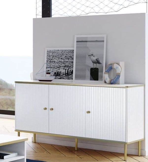 Maison White And Gold 3 Door Sideboard